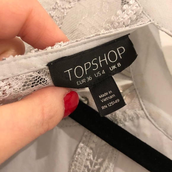 TopShop dress. Lace. Grey. Size US 4. - Picture 2 of 6